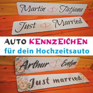 Autokennzeichen für deine Hochzeit